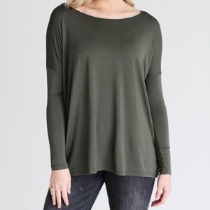 Long Sleeve Olive Green Piko